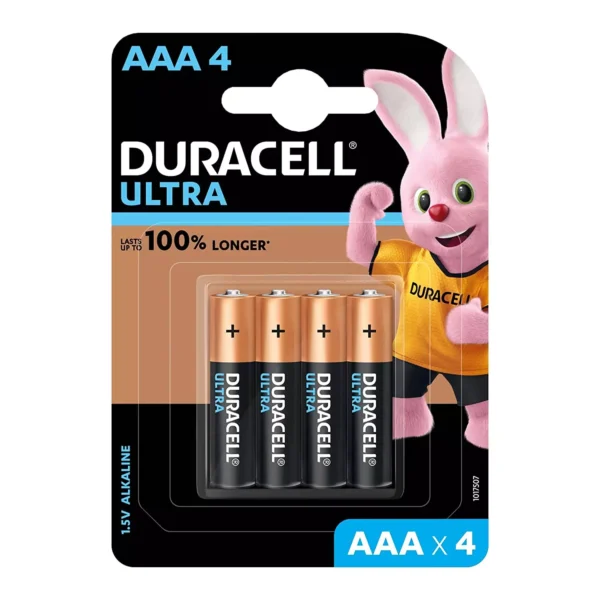 Duracell Ultra AAA 1.5V Alkaline Batteries (Pack of 4)